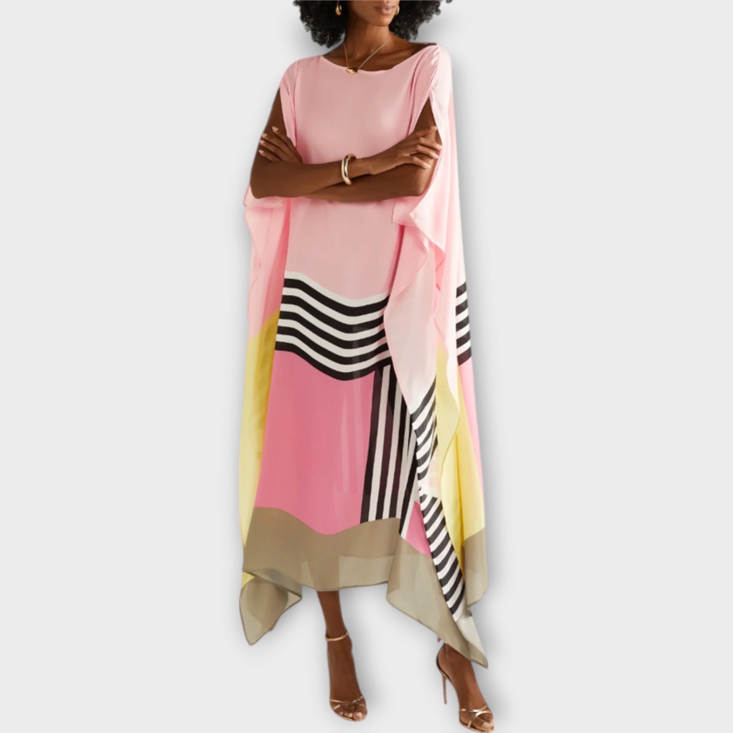 Elenora - Geometrický kaftan s voľným strihom